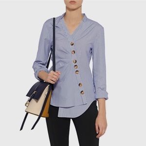 Tibi • Jones Asymmetric Striped Button Down Shirt